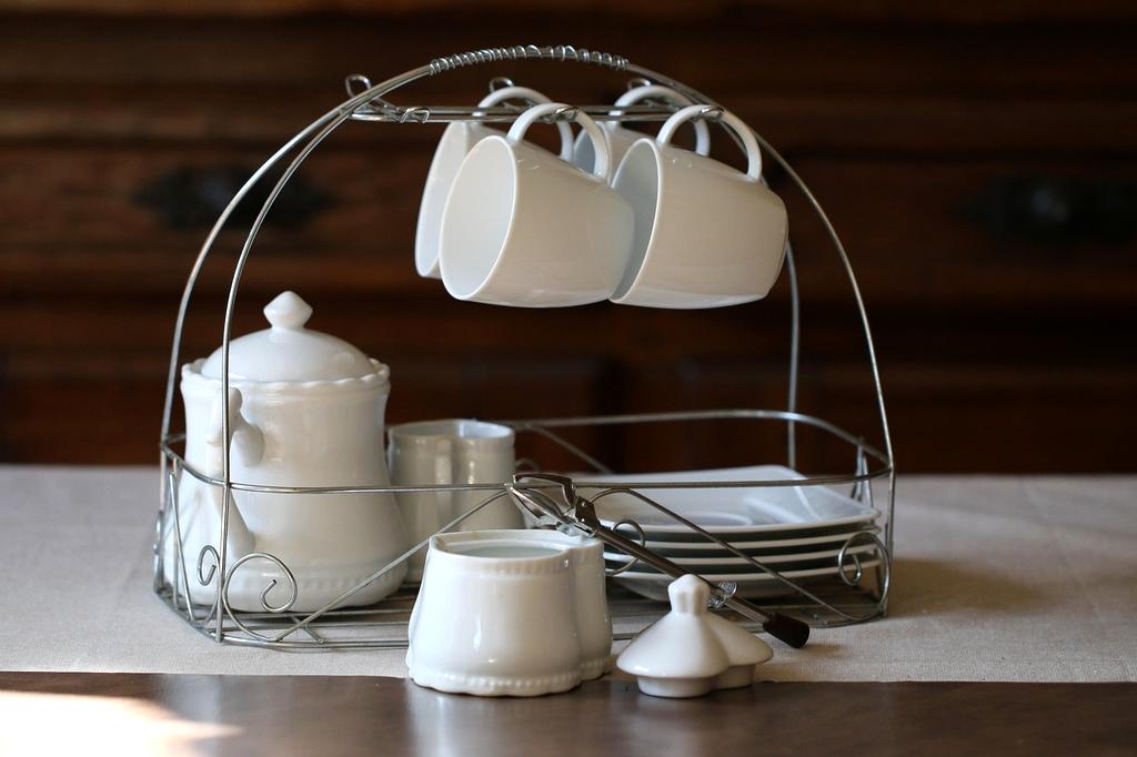 Customer service representative with headset in coffee shop